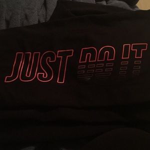 Nike sweats black with pink band & “just do it”